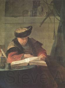 Jean Baptiste Simeon Chardin Le Souffleur(Portrait of Joseph Aved,the Painter,Known as A Chemist in His Laboratory) (mk05) Norge oil painting art